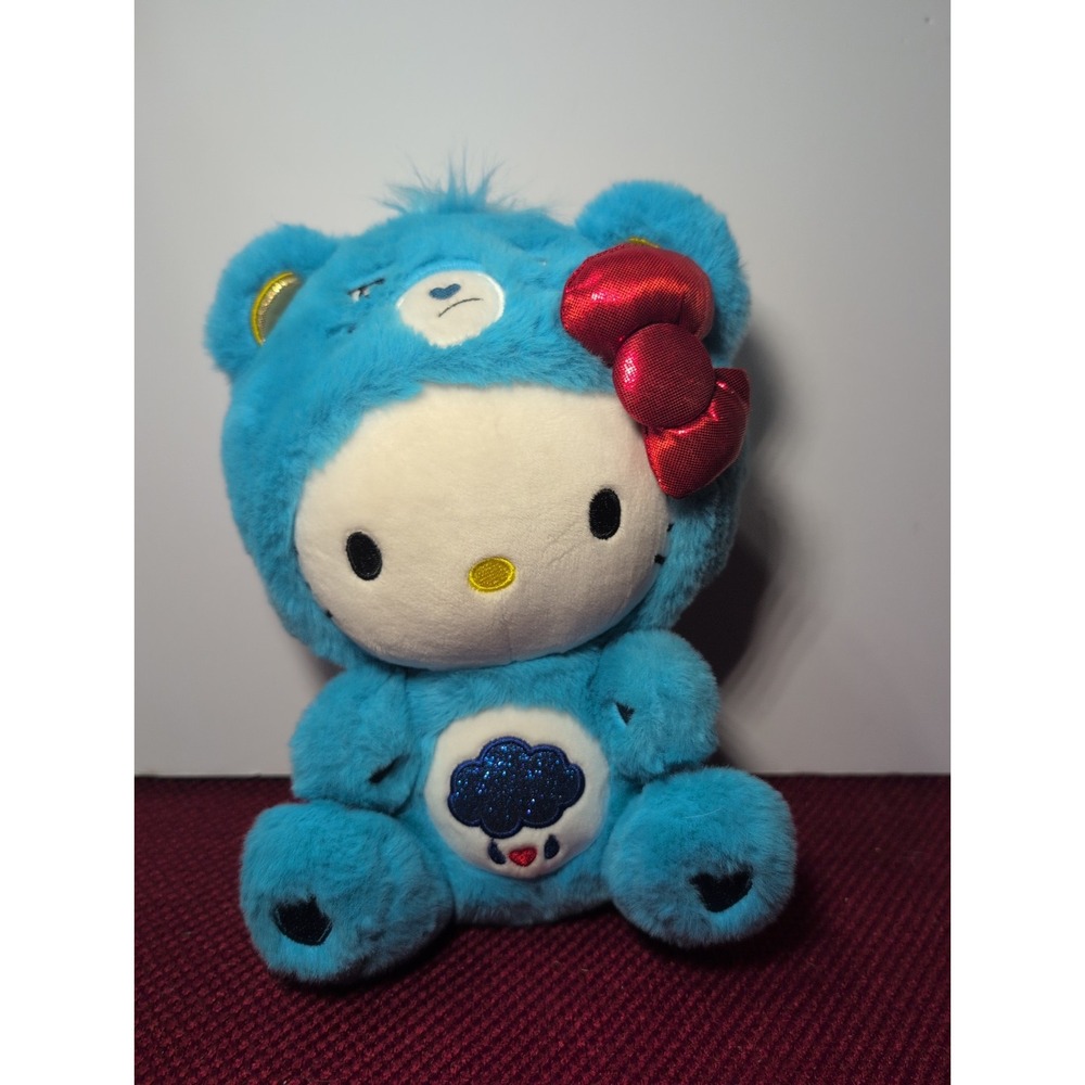 Hello Kitty x Care Bears Grumpy Bear Plush 2024 Basic Fun Sanrio Collab 10"